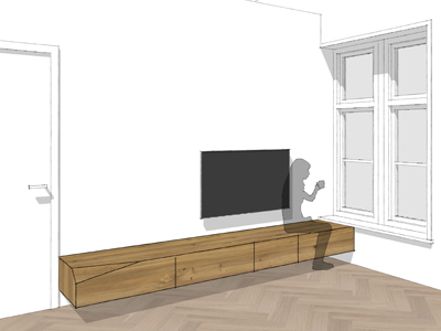 TV-meubel iepenhout Wageningen